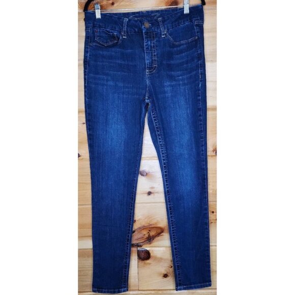 Seven 7 Tapered Ankle Skinny Jeans Size 12 Slimming Dark Wash Blue - Picture 3 of 11